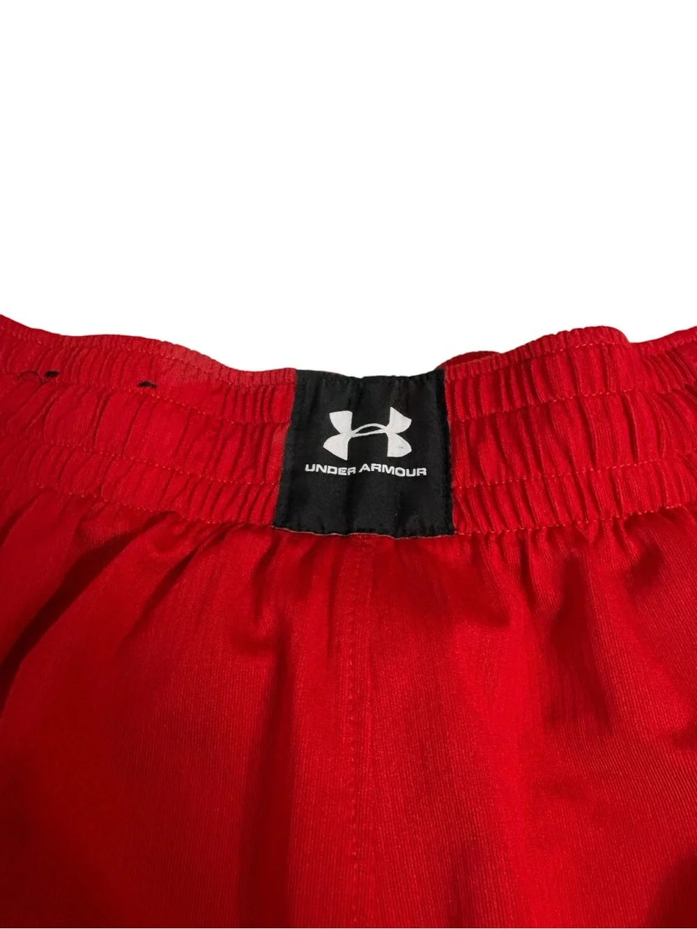 Under Armour Men’s Elastic Waist Basketball Shorts Red and Gray M